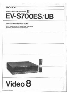 Sony EV S 700 UB manual. Camera Instructions.